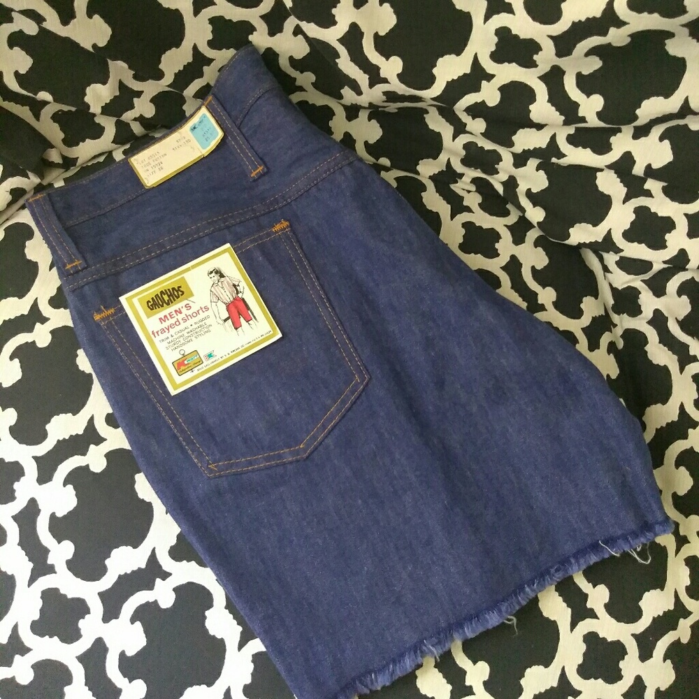 36" VTG NWT 70s Denim Gaucho's Men's Fraying Hem